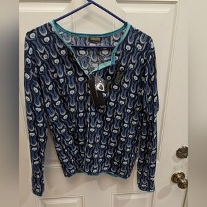 NWT Maliparmi Teal and Blue Beaded Cardigan
